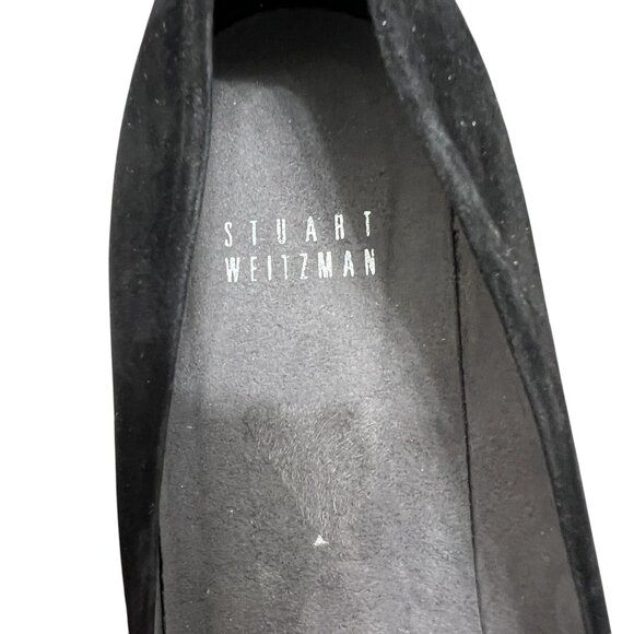 NWOT Stuart Weitzman Caring Black Suede Wedge Pump women's size 7.5 - Picture 6 of 11